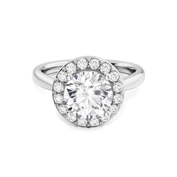 Round Solitaire Diamond Engagement Ring With Halo